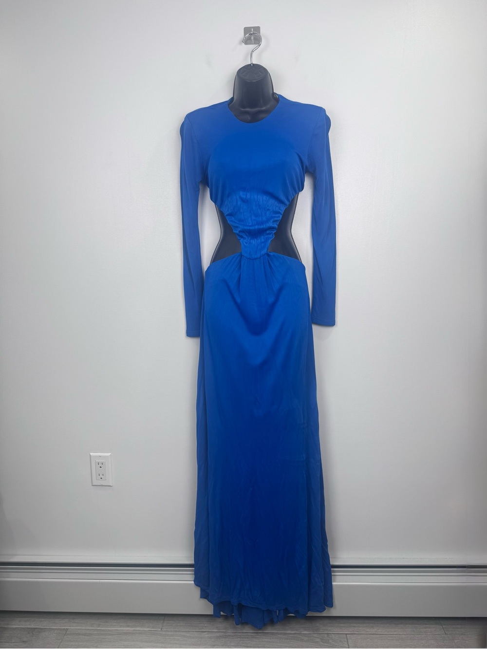 Farm Rio Knotted Cut Out Blue Maxi Dress Size XS